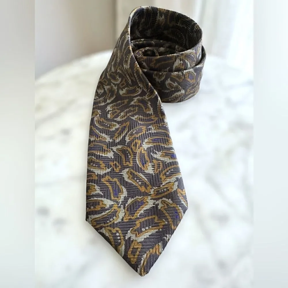 Giorgio Armani mens dark blue geometric print neck tie